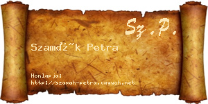 Szamák Petra névjegykártya